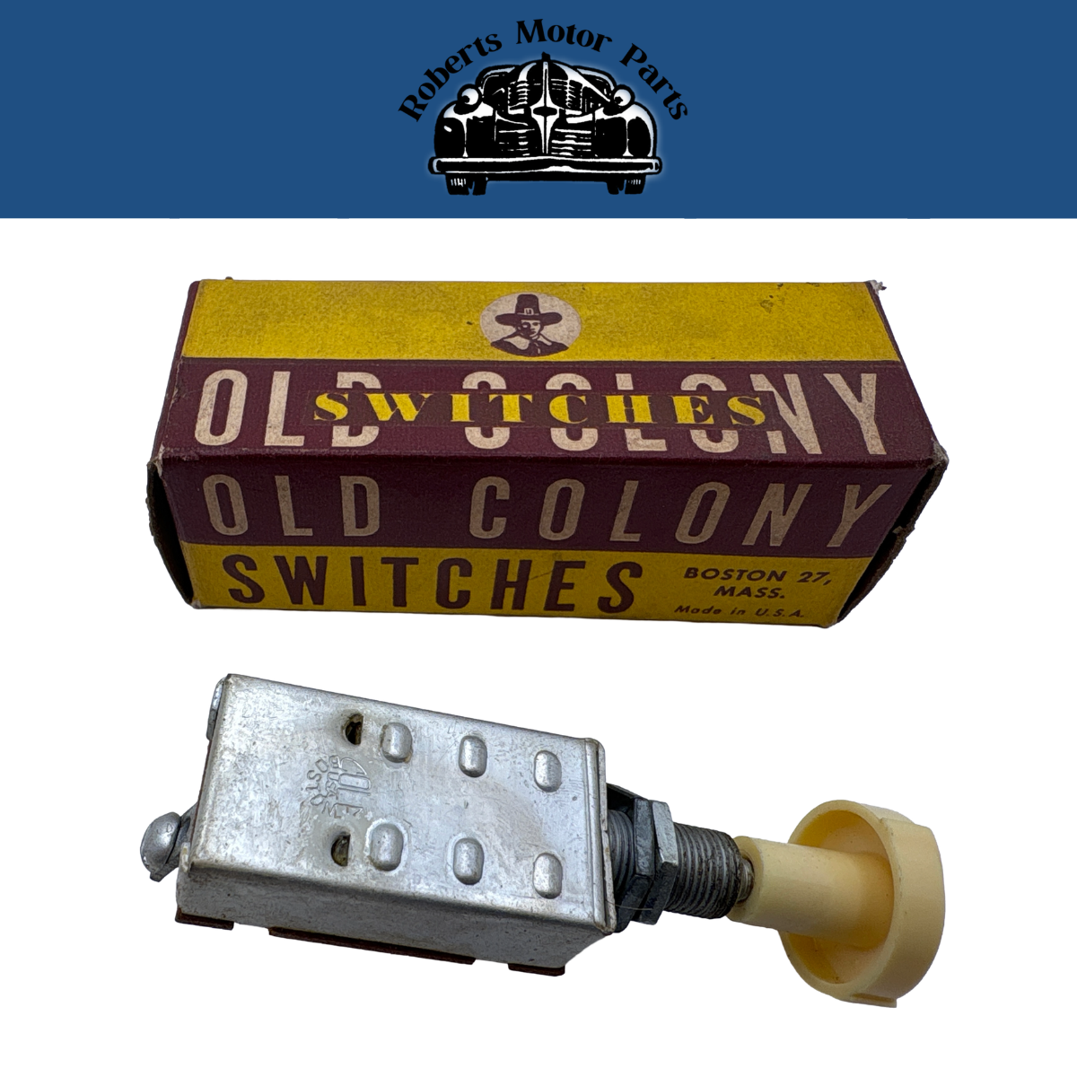 New Old Stock Old Colony Switch w/ White Knob Universal