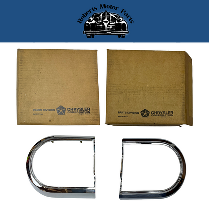 New Old Stock Outer Tail Bezel Pair For 1965 Dodge Dart #2524354 & #2524355