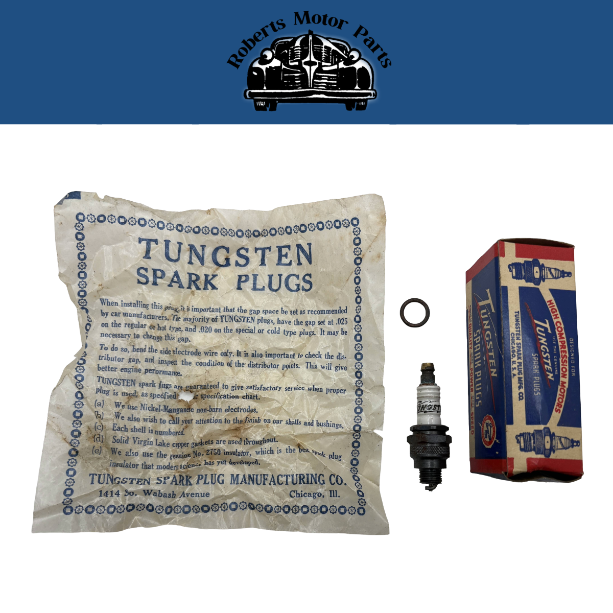 New Old Stock Tungsten Spark Plug Y-4 High Compression
