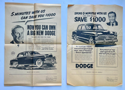 New Old Stock Informational Record & Ads for 1950 Dodge Models