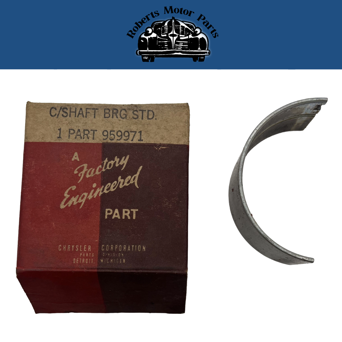 New Old Stock #1 Standard Main Bearing For 1940-58 Plymouth Dodge 6 Cyl #959971