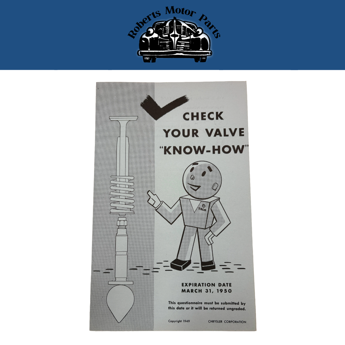 Original Ross Roy Valve Know How Questionnaire 1950 Vol 3 No 3