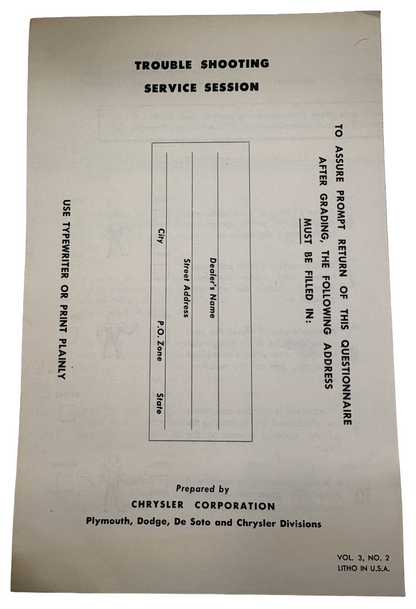 Original Ross Roy Test Yourself On Body Seals Questionnaire 1950 Vol 3 No 2