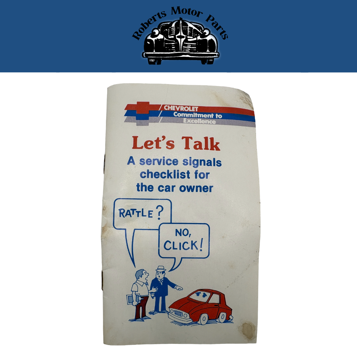 Original 1979 Chevrolet Dealership Let's Talk Service Signals Checklist Pamphlet