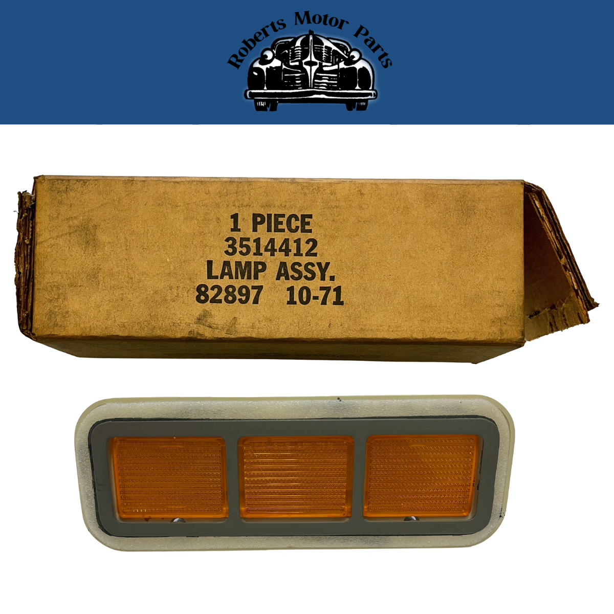 New Old Stock Front Side Marker Light Lamp w/Gray Grille 1971 Plymouth #3514412