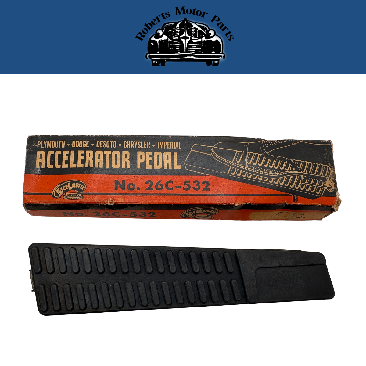New Old Reproduction Stock SteeLastic Accelerator Pedal 1957-1959 Mopar #26C-532