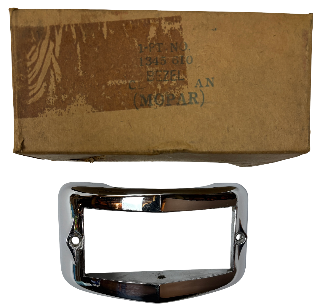 New Old Stock Right Parking Light Chrome Bezel for 1951-52 Plymouth #1345610