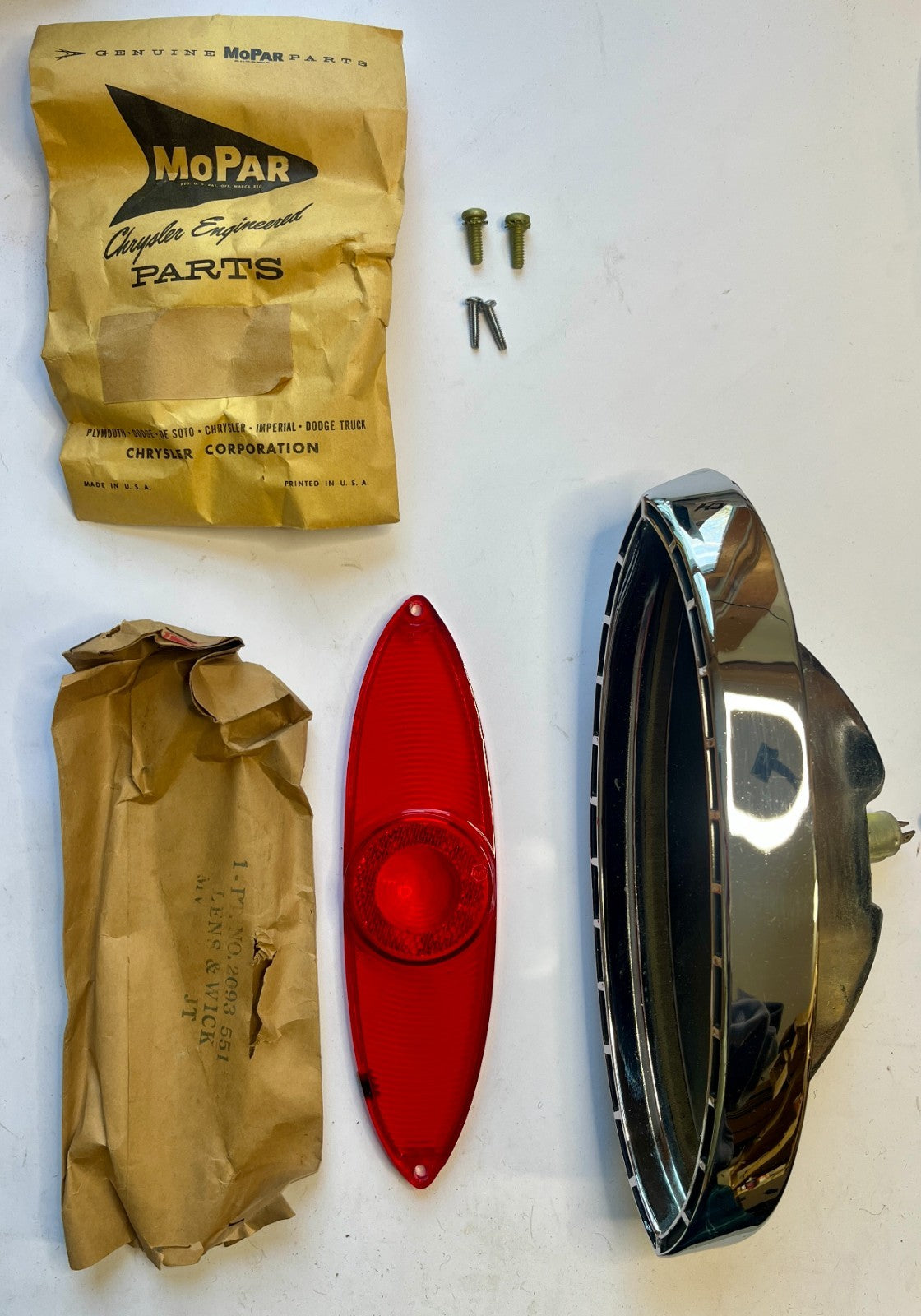 New Old Stock Tail lamp Assy for 1960-1961 Plymouth Valiants #2084647 & #2084648