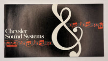Original 1980 Chrysler Sound Systems Manual #81-856-0003