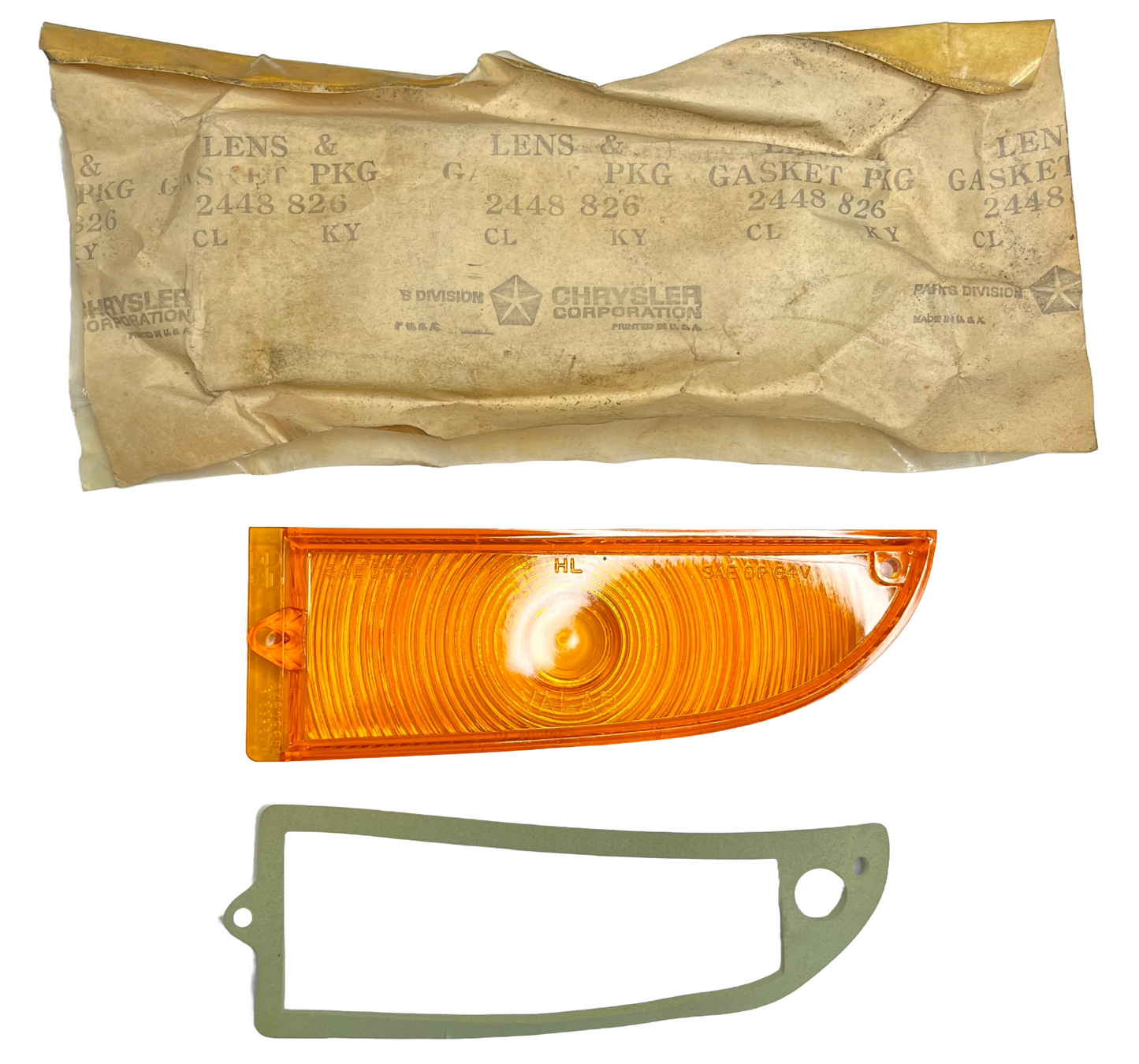 New Old Stock Left Hand Park Light Lens For 1964–65 Plymouth Models #2448826