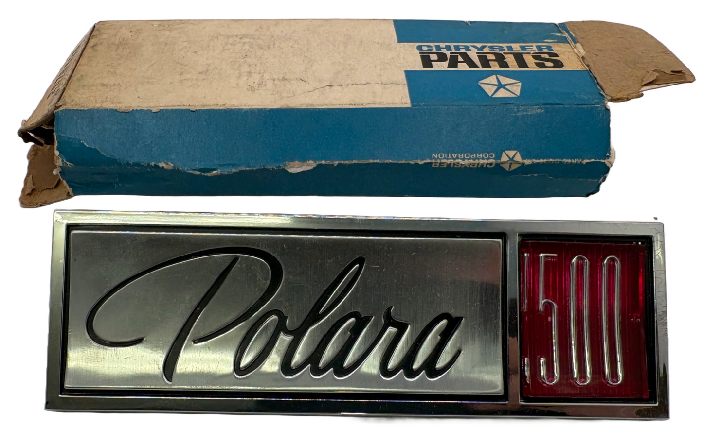 New Old Stock Polara 500 Fender Emblem for 1965 Dodge Models Mopar #2578628