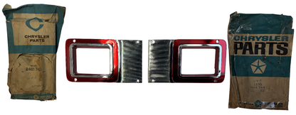 New Old Stock Tail Lamp Extension Bezels 1964 Dodge Wagons #2481744 & 2481745