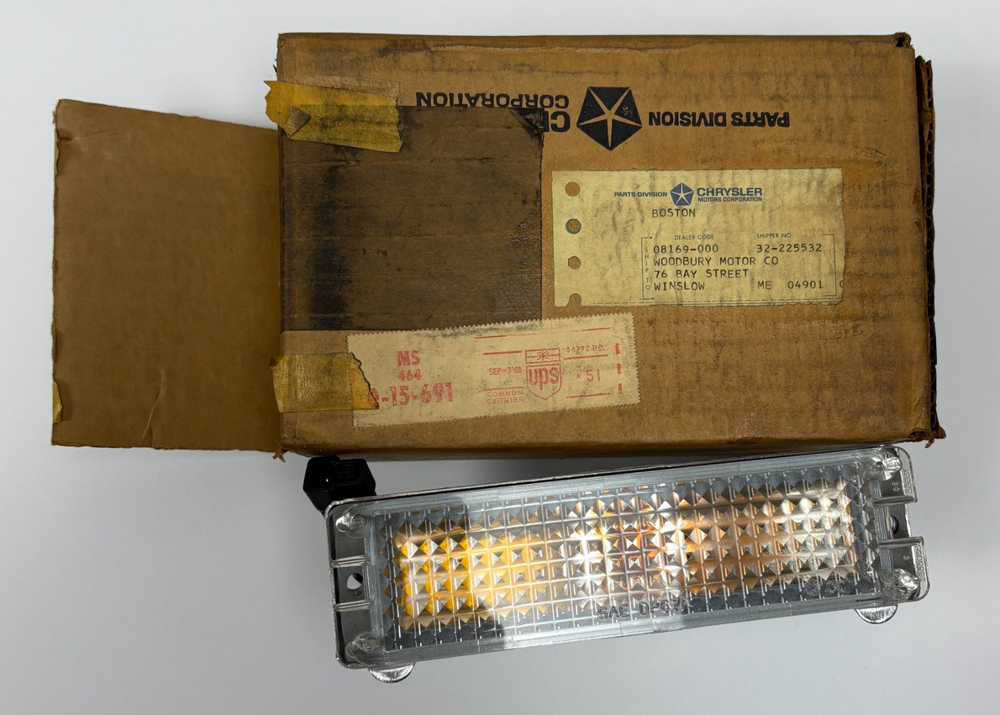 New Old Stock Left Park Lamp Assembly for 1967-68 Plymouth Models Mopar #2853835