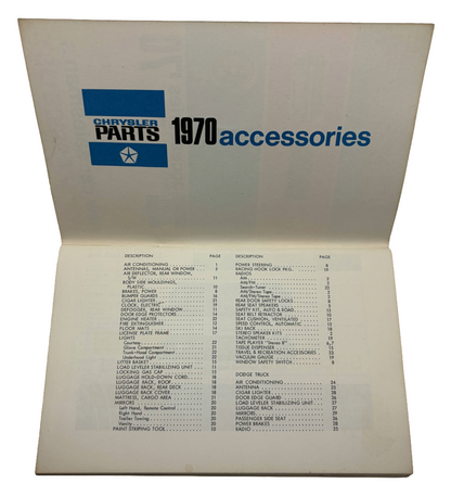 1970 Chrysler Plymouth Dodge Accessories Salesman Pocket Price List 81-670-0371