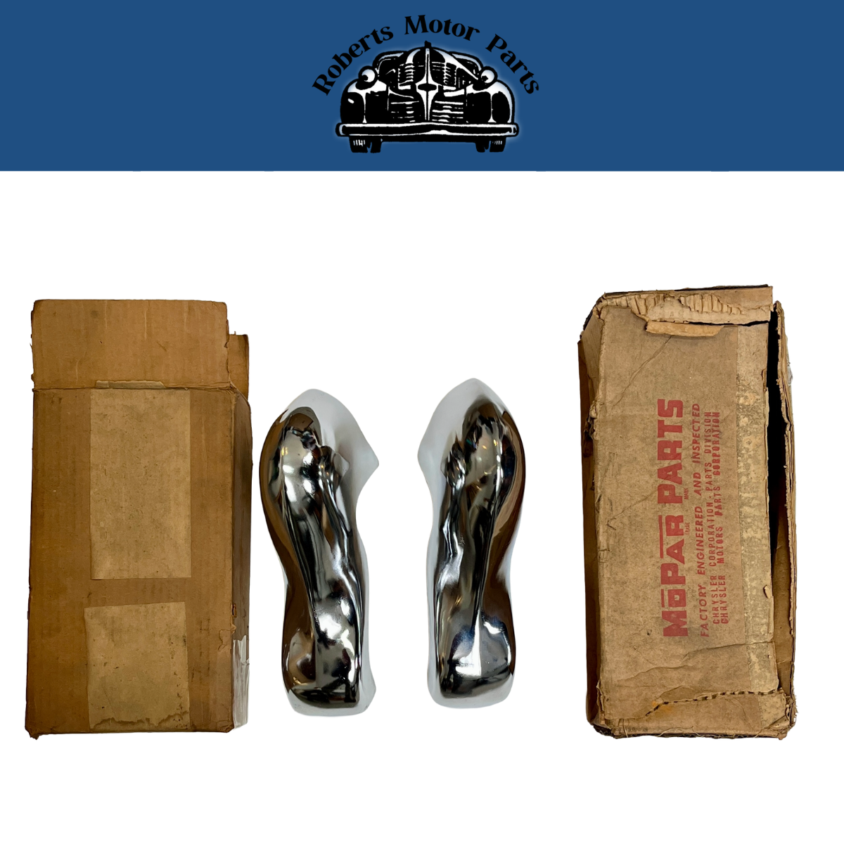 New Old Stock Front Bumper Guards for 1949-51 Desoto Models #1324630 & #1324631