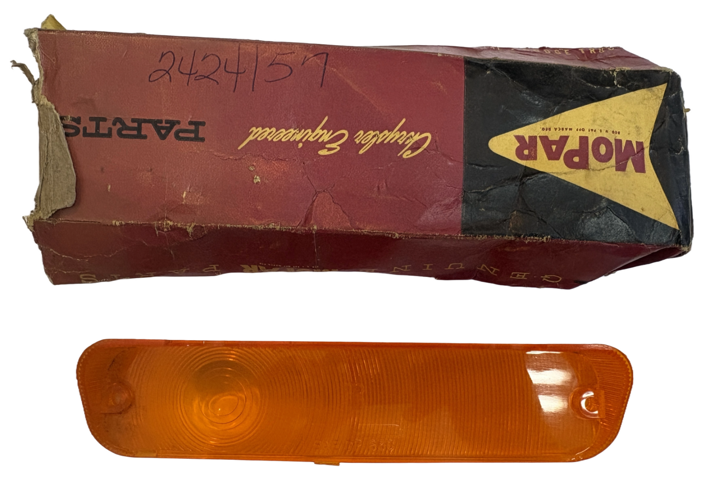 New Old Stock Left Hand Amber Front Lens For 1963 Chrysler 300 Models #2424157