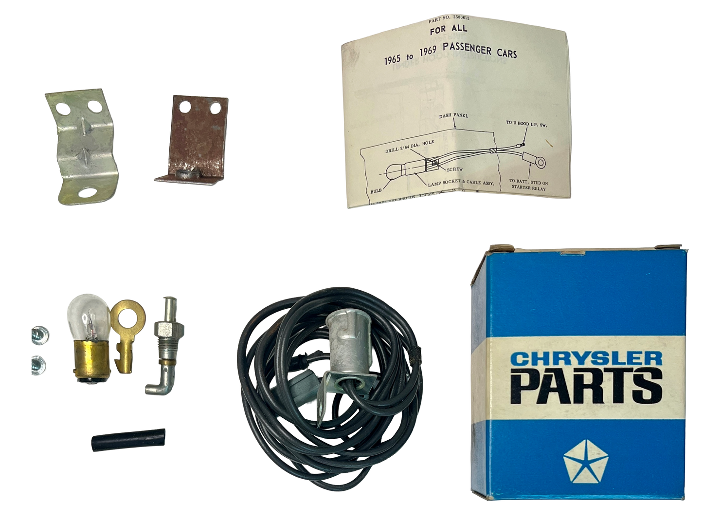 New Old Stock Underhood & Trunk Lamp Pkg for 1965-1970 Models Mopar #2580612