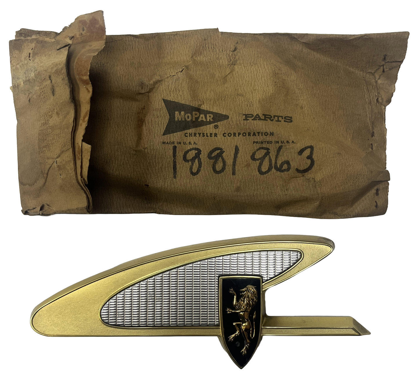 New Old Stock Emblem for 1958 Chrysler New Yorker Models Mopar #1881863