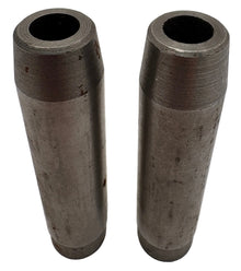 Two cylindrical metal components on a white background