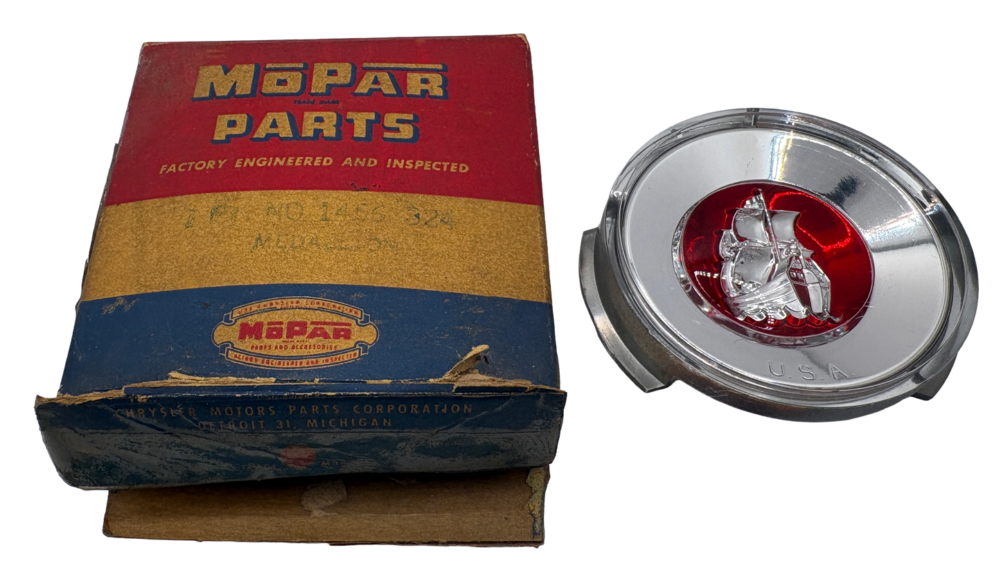 New Old Stock Hood Medallion Emblem for 1952 Plymouth Special Deluxe #1456324