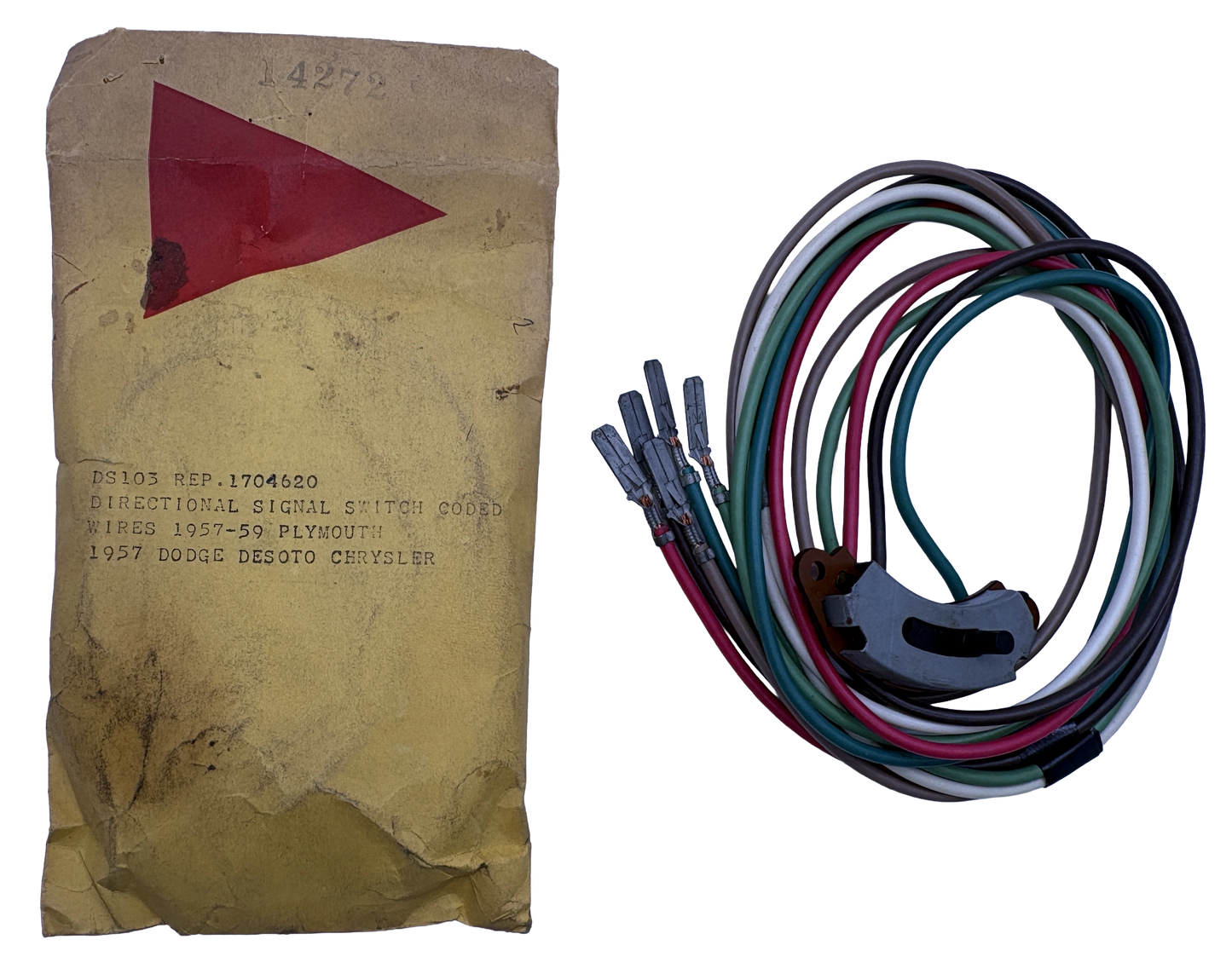 New Old Reproduction Stock Turn Signal Contact Switch & Wiring for 1957-1959 Models #1704620