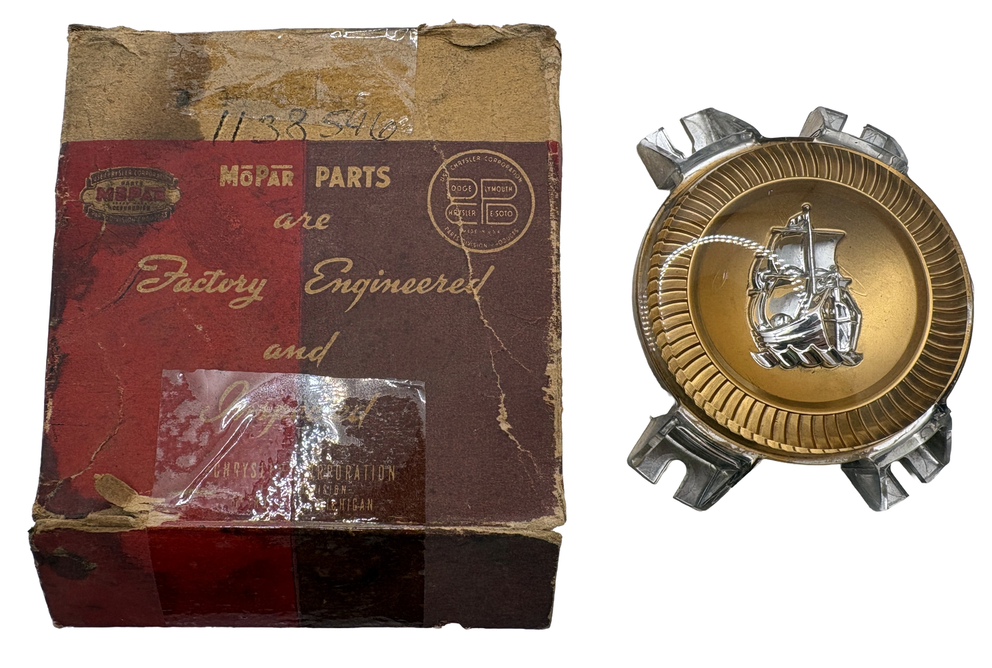 New Old Stock Horn Button Center Emblem For 1949-1950 Plymouth Models #1138546